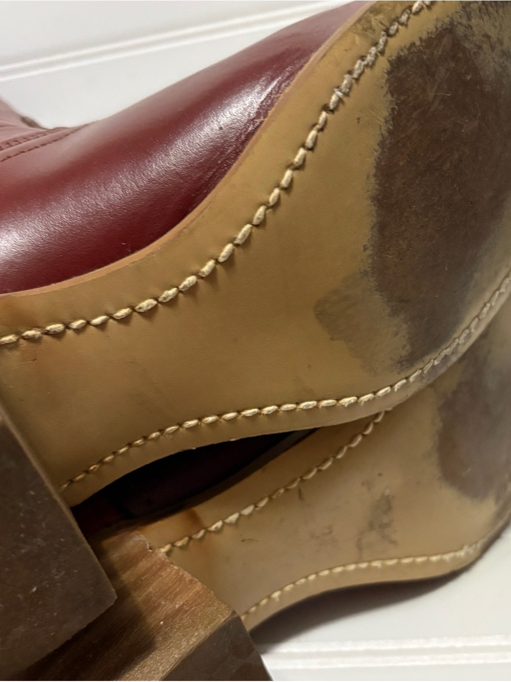 FRYE Red Leather Vintage Black Label Campus Boots Made in USA Womens Size 6 B - Picture 12 of 12